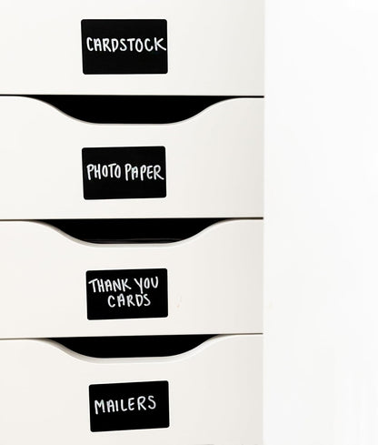 200 Chalkboard Labels for Storage Bins, Removable Black Stickers with Chalk Marker, Pantry Containers and Storage Bin Organization
