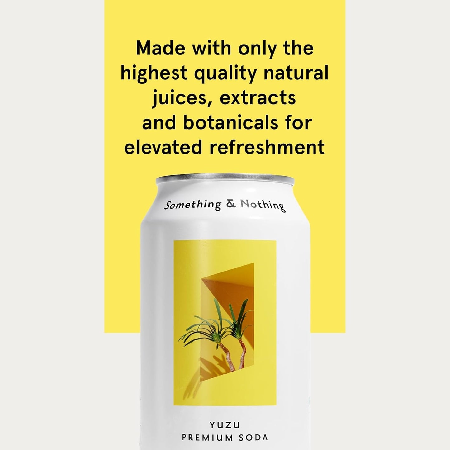 Something & Nothing Yuzu Flavoured Sparkling Water | Lightly Carbonated, Full Flavoured with Added Grape & Lemon Juice | Vegan & Low Calorie Soda | 12 Fl Oz Cans (Pack of 12)
