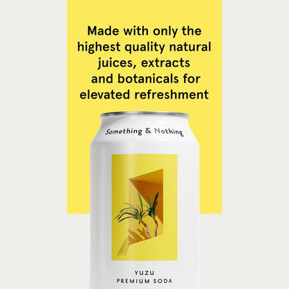 Something & Nothing Yuzu Flavoured Sparkling Water | Lightly Carbonated, Full Flavoured with Added Grape & Lemon Juice | Vegan & Low Calorie Soda | 12 Fl Oz Cans (Pack of 12)