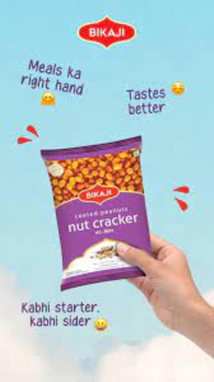 Bikaji Nut Cracker Coated Peanuts 14.11 oz (400g), Shing Dana, Crunchy and Flavorful, Authentic Indian Snack, Party Mix, Bar Snacks, On-the-Go, Ready-to-Eat Tea-Time Snack
