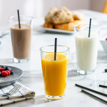 Comfy Package [250 Count] 7.75" High Black Straws, Disposable Plastic Drinking Straws - Black