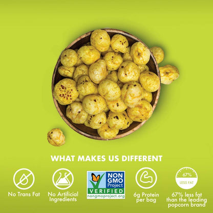 Taali Tangy Turmeric Water Lily Pops (4-Pack) - Roasted Fox Nuts Makhana Snack | Crunchy Indian Healthy Snacks | Protein-rich, Vegan, Gluten Free, Non GMO | 2.3 oz Multi-Serve Bags