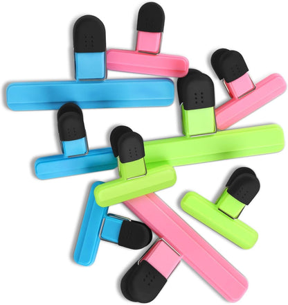 Oualhoo Chip Bag Clips, Wide Open Bag Clips for Food Storage with Heavy Duty Tight Seal Grip, 6 PCS (3 x L, 3 x S)