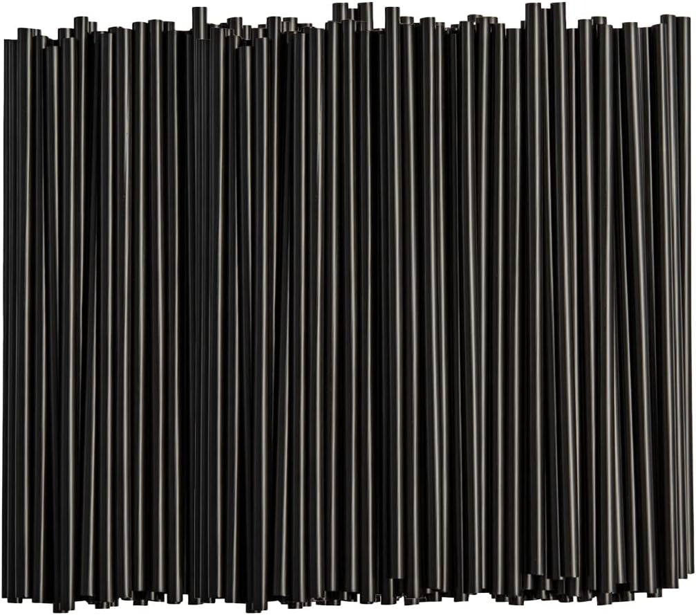 Comfy Package [250 Count] 7.75" High Black Straws, Disposable Plastic Drinking Straws - Black