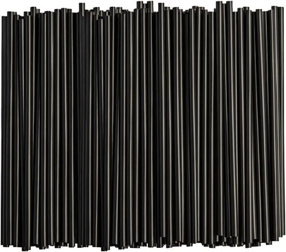 Comfy Package [250 Count] 7.75" High Black Straws, Disposable Plastic Drinking Straws - Black