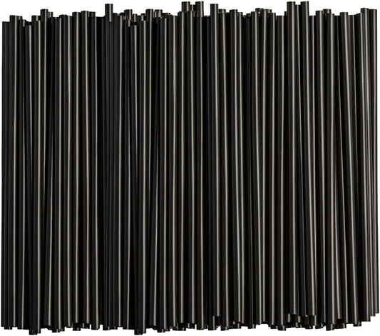 Comfy Package [250 Count] 7.75" High Black Straws, Disposable Plastic Drinking Straws - Black
