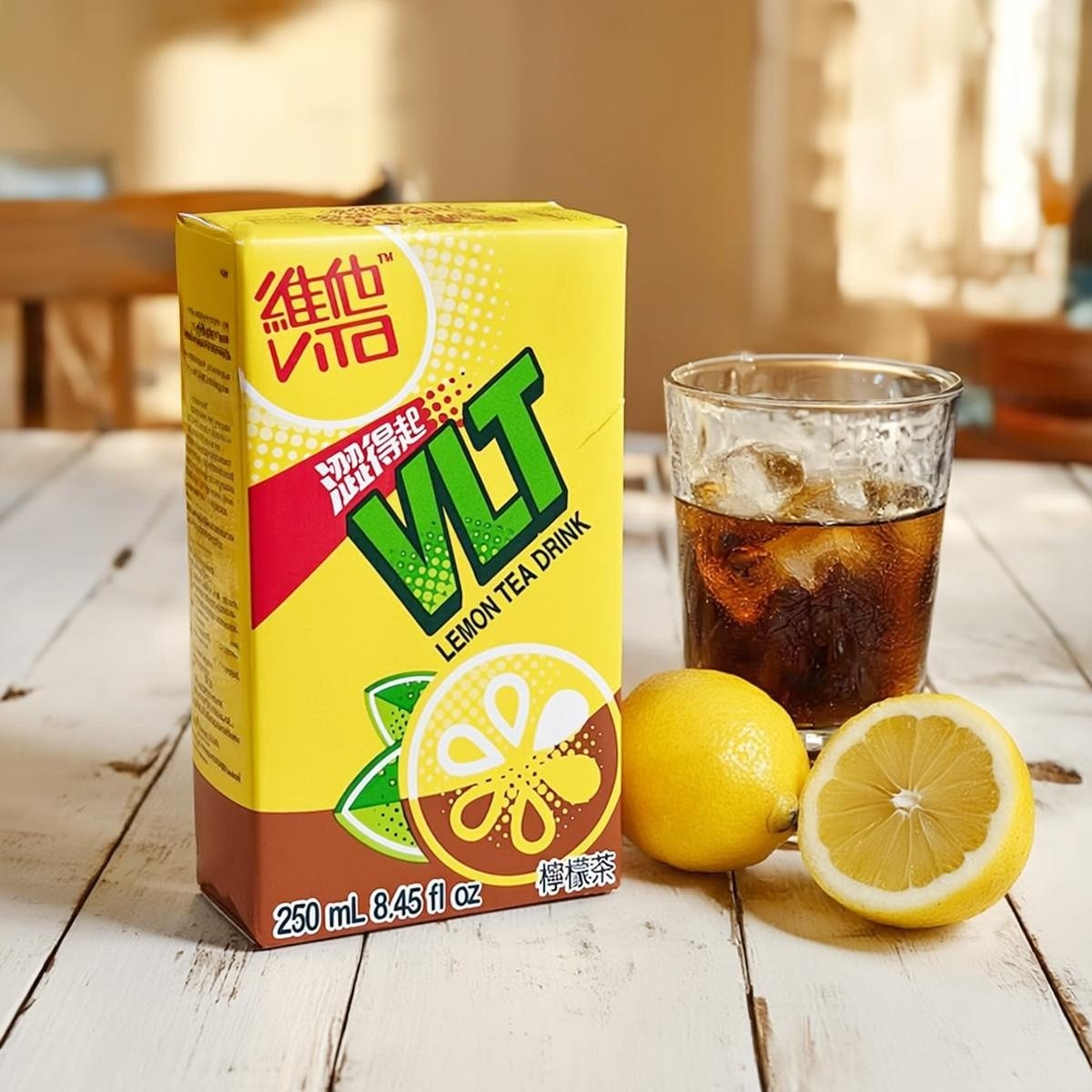 VITASOY Lemon Tea Drink 8.45 fl oz*6 Packs,Packaging May Vary