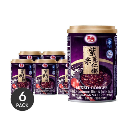 TAISUN 【Value Pack】Mixed Congee - Black Glutinous Rice & Job's Tears, 6 Cans* 9oz