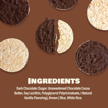 LIEBERS Dark Chocolate Rice Cakes, Kosher Certified Dairy Free, Gluten Free Snack (Dark Chocolate) Pack Of 8