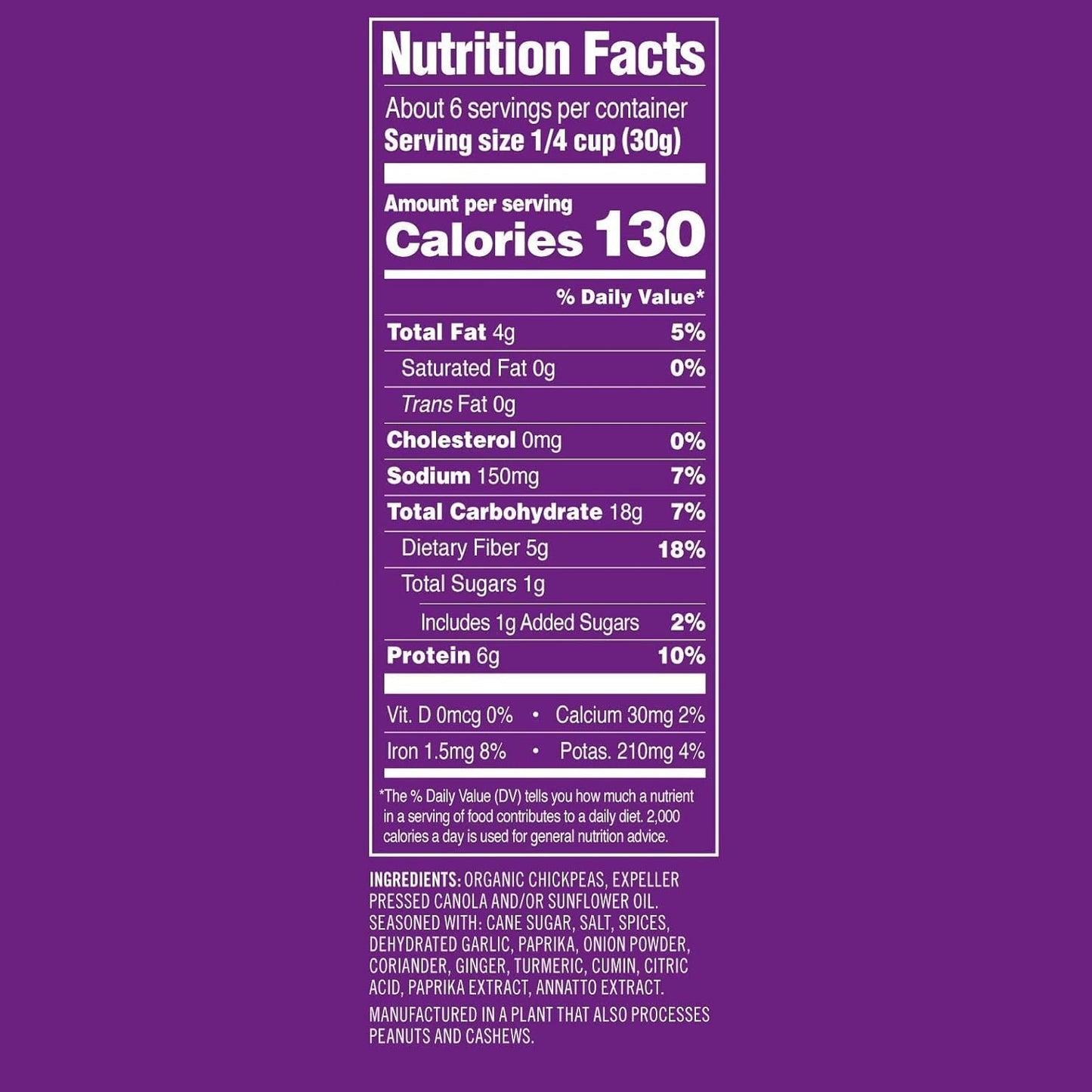 Saffron Road Organic Crunchy Chickpea Snacks-Gluten Free, Non-GMO, Halal, Kosher, Vegan (Bombay Spice, 6 Ounce (Pack of 4)