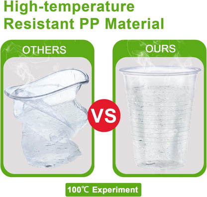12 oz Clear Plastic Cups 300 Pack, Disposable Cups,Party Drinking Cup, Cups for Party, Graduation, Travel, Holiday, Events