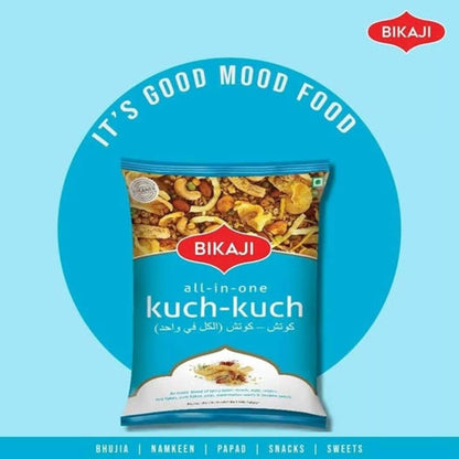 Bikaji Kuch Kuch All In One Mixture 35.27 oz (1kg), Authentic Indian Farsan, Crunchy Blend of Gram Flour Noodles, Pulses, Cornflakes, Nuts & Raisins, Traditional Recipe, Perfect for Tea-Time Snack