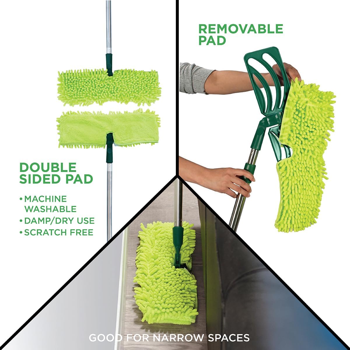 Pine-Sol Broom & Mop Cleaning Set - All-in-One Floor Cleaning Kit with Angled Broom and Dustpan, Twist & Microfiber Mops, Mini Dustpan with Brush, and Wall Mount Storage Rack - 7 Pieces