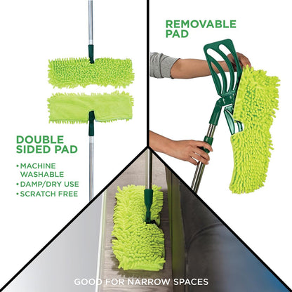 Pine-Sol Broom & Mop Cleaning Set - All-in-One Floor Cleaning Kit with Angled Broom and Dustpan, Twist & Microfiber Mops, Mini Dustpan with Brush, and Wall Mount Storage Rack - 7 Pieces