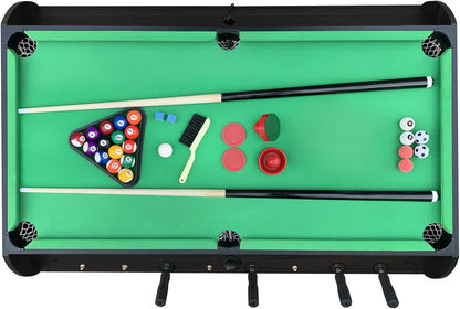 KICK Triplex 55″ Telescopic Rods 3-in-1 Swivel Multi Game Table - Combo Game Table Set - Billiards, Air-Hockey and a Foosball for Home, Game Room, Friends and Family!