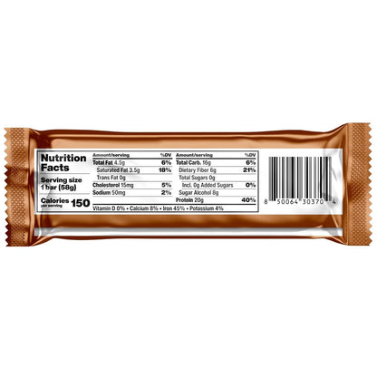 David Bronze High Protein Bars - Double Chocolate Crunch Flavor - 0g of Sugar, Low Carb, Gluten Free - 20g of Protein, 150 Calories - On-The-Go Snack, Pack of 12