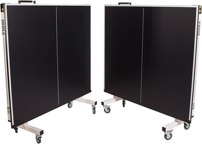 JOOLA Inside Professional MDF Indoor Ping Pong Table with Quick Clamp Table Tennis Net and Post Set - 10 Minute Easy Assembly - Tournament Quality - Foldable with Single Player Playback Mode