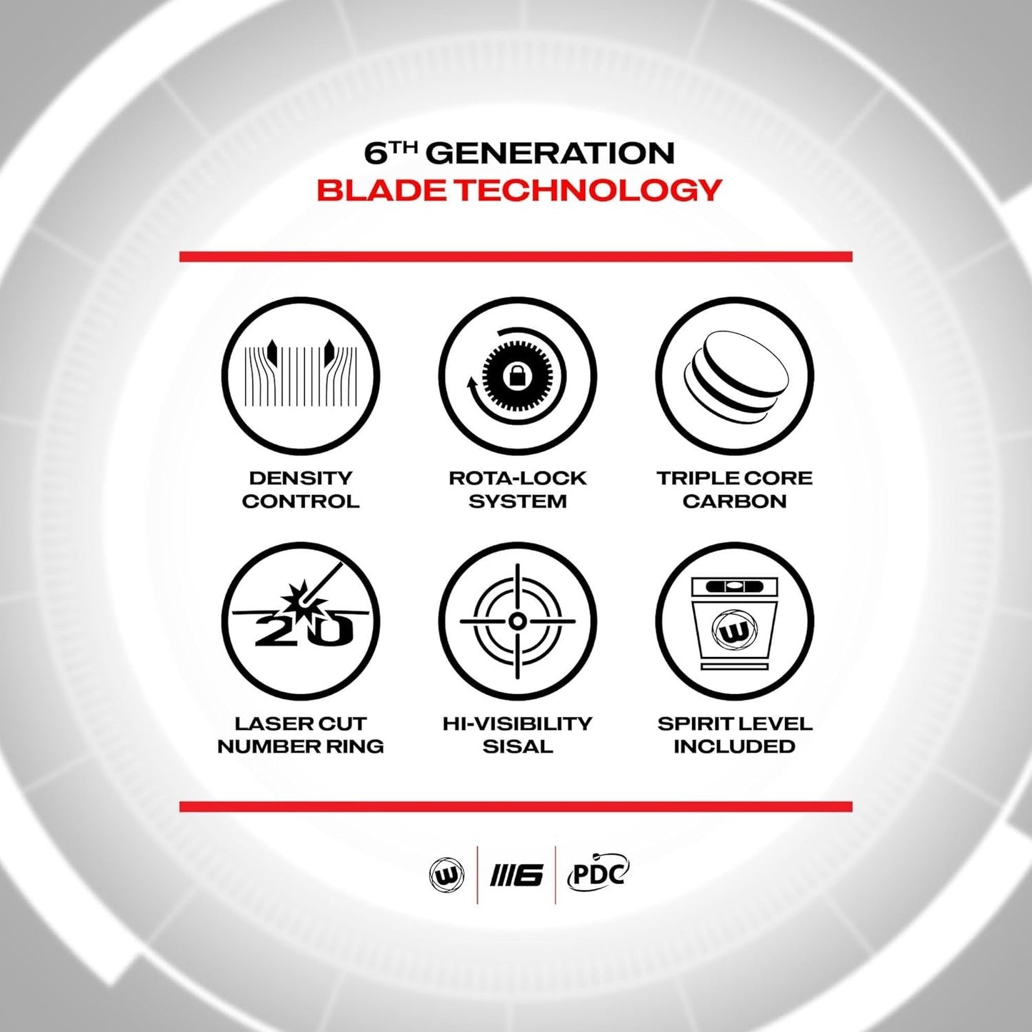 WINMAU Darts Blade 6 Triple Core Carbon Professional PDC Dartboard with Official Tournament Specifications | Endorsed by The PDC