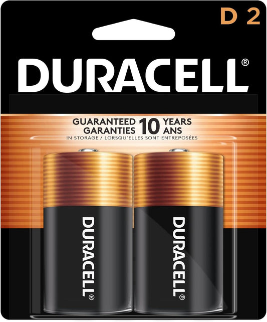 Duracell - CopperTop D Alkaline Batteries - long lasting, all-purpose D battery for household and business - 2 count