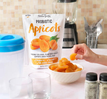 Nature's Garden Probiotic Apricots - Dried Fruit, Plump Dried, Gluten-Free, Dairy-Free, Vegan – Bulk 40 Oz Bag (Pack of 1)