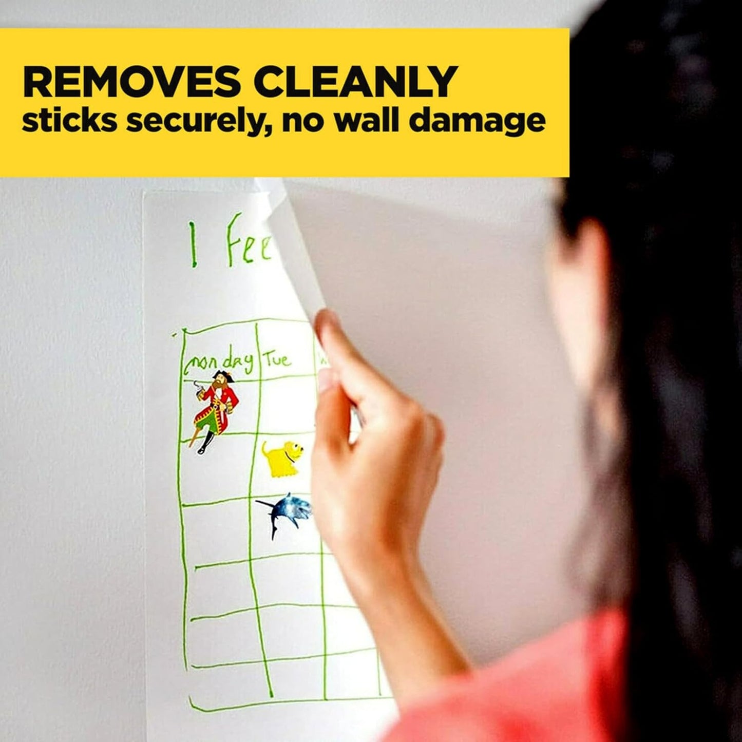 Scotch Wall-Safe Tape, 1 Dispenser Roll, Removable Wall Safe Tape, for Hanging Photos, Art, Décor, 3/4 in x 650 in
