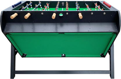 KICK Triplex 55″ Telescopic Rods 3-in-1 Swivel Multi Game Table - Combo Game Table Set - Billiards, Air-Hockey and a Foosball for Home, Game Room, Friends and Family!