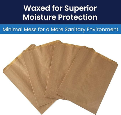 Hospeco KL Waxed Kraft Feminine Hygiene Liner Bag with Gusset,10.25" x 7.5" x 3.5",(Case of 500)