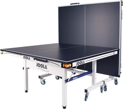 JOOLA Inside Professional MDF Indoor Ping Pong Table with Quick Clamp Table Tennis Net and Post Set - 10 Minute Easy Assembly - Tournament Quality - Foldable with Single Player Playback Mode