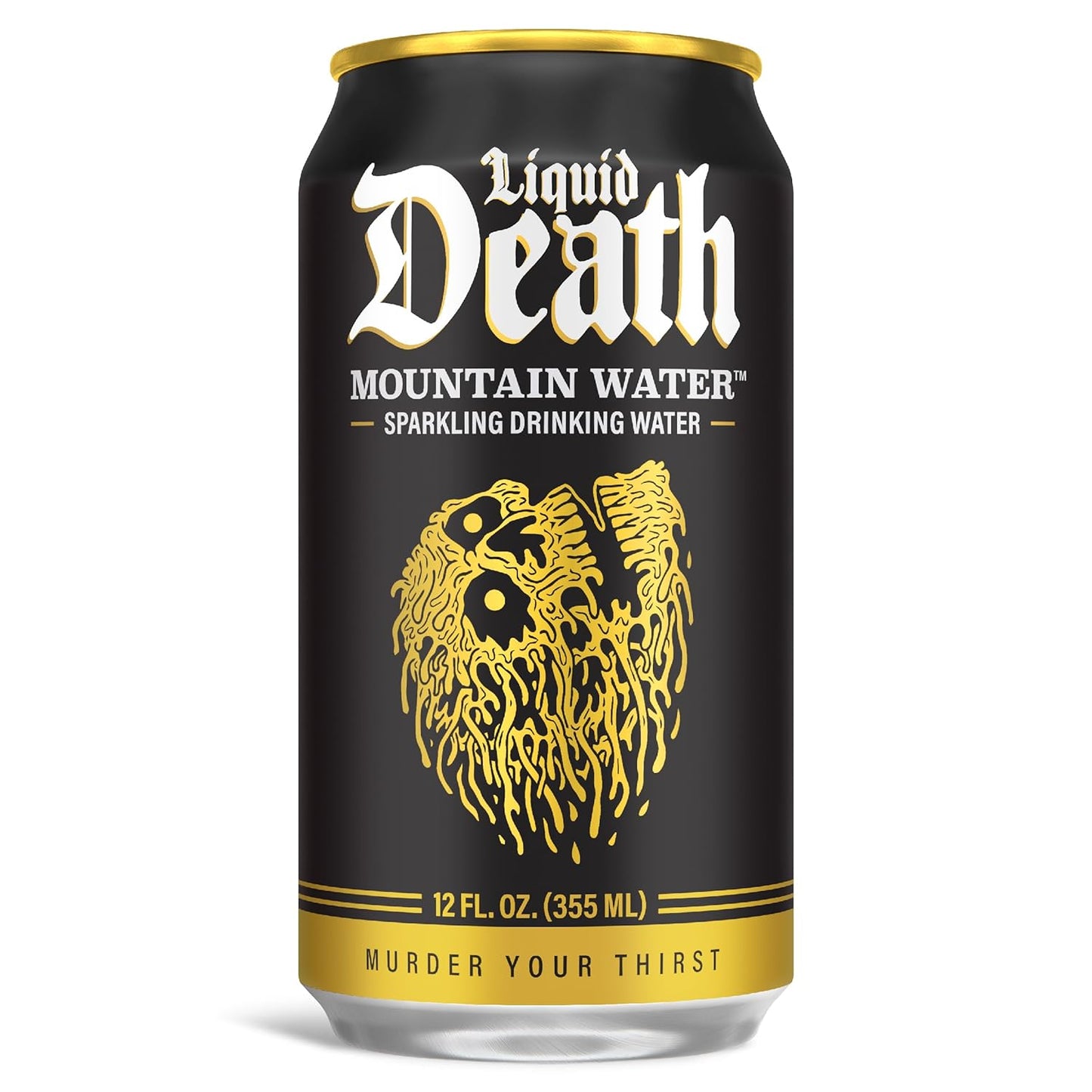 Liquid Death Sparkling Mountain Water, Real Mountain Source, Ice-Cold Cans, Infinitely Recyclable, 12 Fl Oz (Pack of 12)