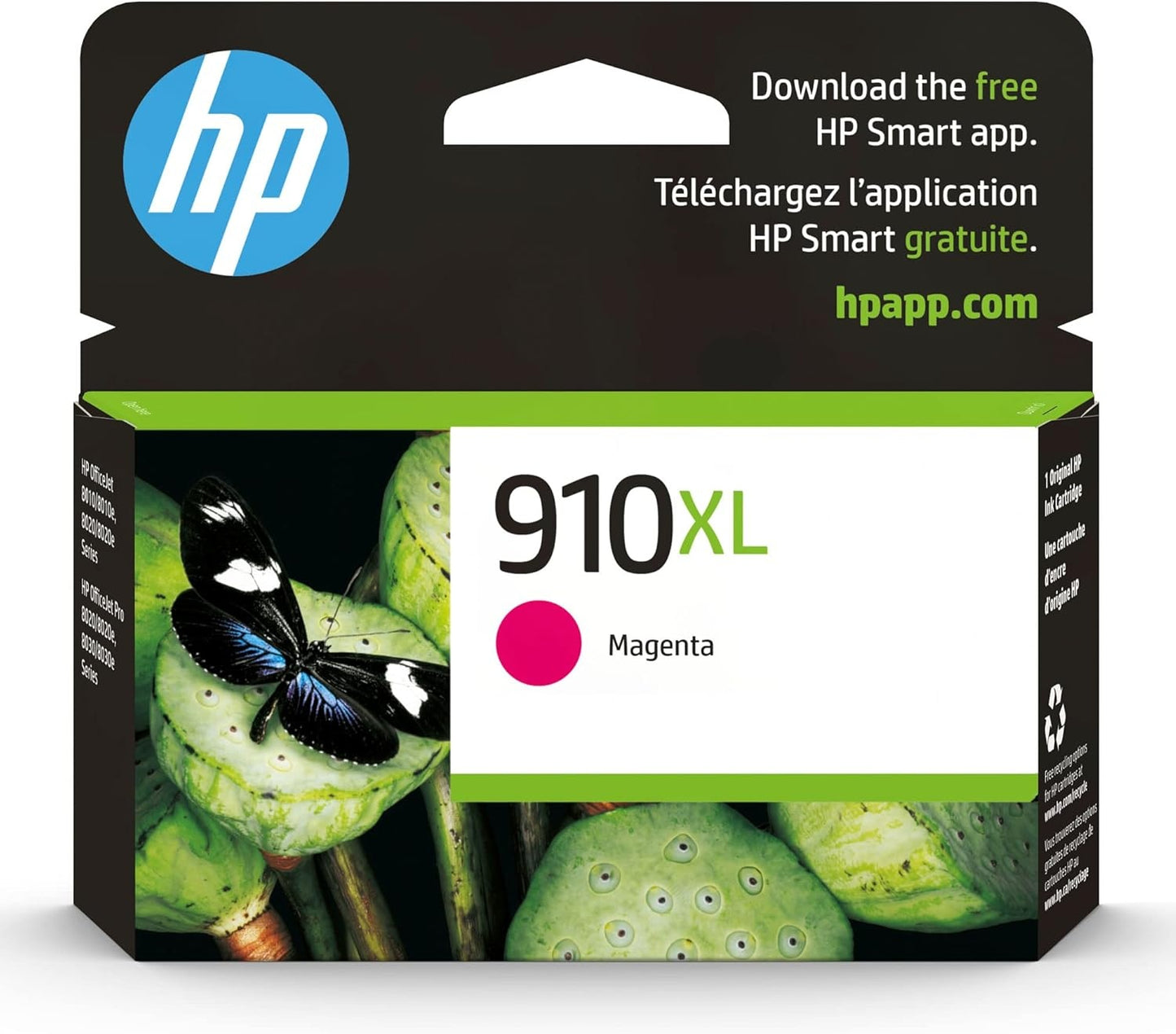 HP 910XL Magenta High-Yield Ink Cartridge | Works with OfficeJet 8010, 8020 Series, OfficeJet Pro 8020, 8030 Series | Eligible for Instant Ink | 3YL63AN