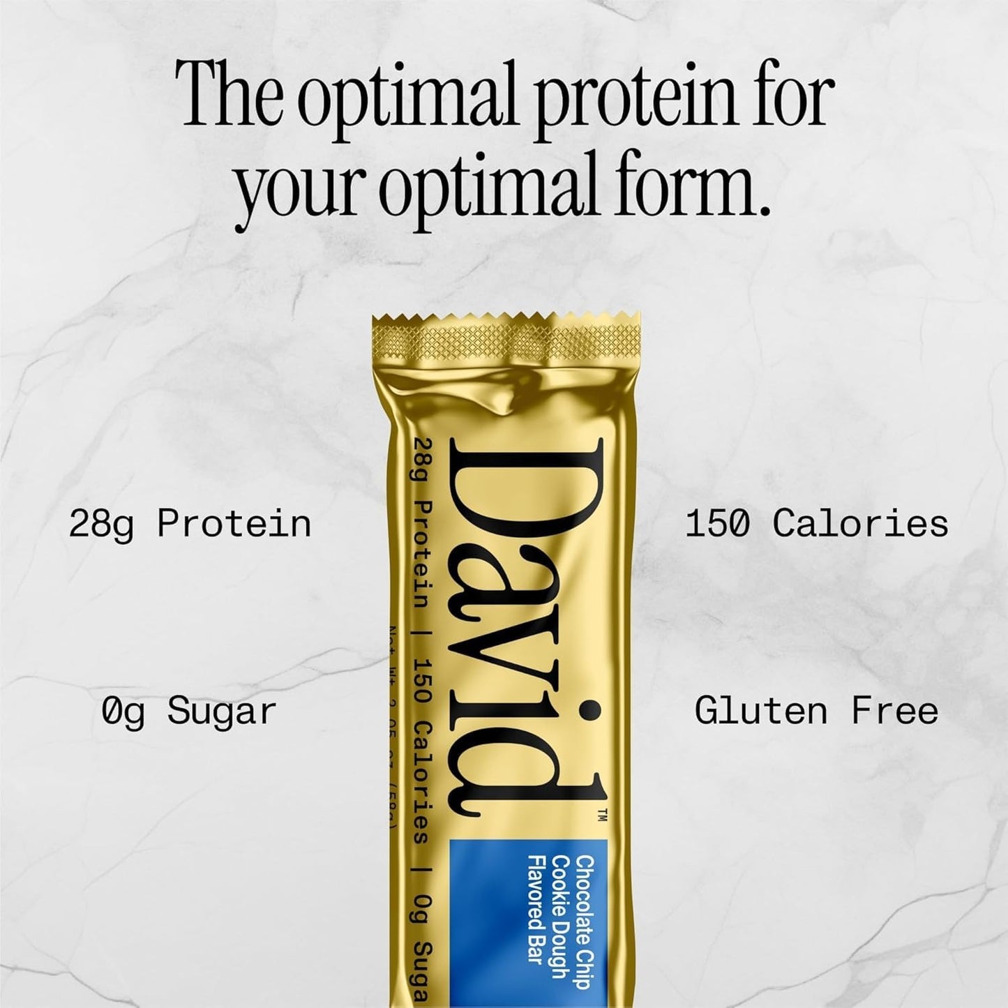 David Protein Bar, David Favorites, 60 Protein Bars | 28g of Protein | 150 Calories | 0g of Sugar - High Protein, Low Carb, Gluten Free Protein Bar, Pack of 60