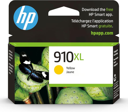 HP 910XL Yellow High-Yield Ink Cartridge | Works with OfficeJet 8010, 8020 Series, OfficeJet Pro 8020, 8030 Series | Eligible for Instant Ink | 3YL64AN