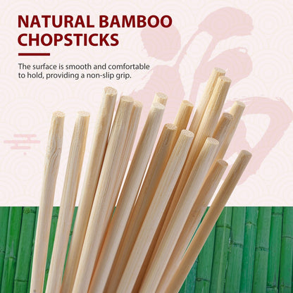 Soeos Disposable Bamboo Chopsticks, 100 Sets, Natural Wooden Chopsticks, Individually Wrapped, Splinter-Free, Lightweight & Durable