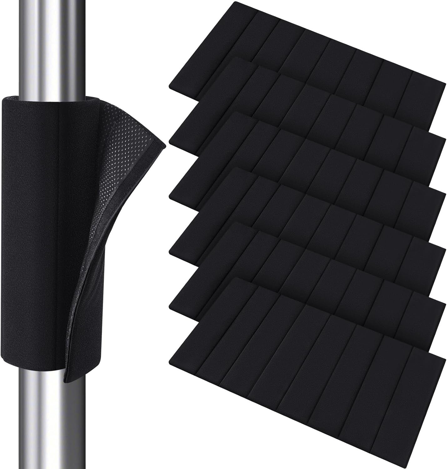 6 Pcs Basement Pole Padding 12 x 24 Inch Garage Hook-and-Loop Pad Fastener Anti Slip Fabric Metal Pole Protection Cover