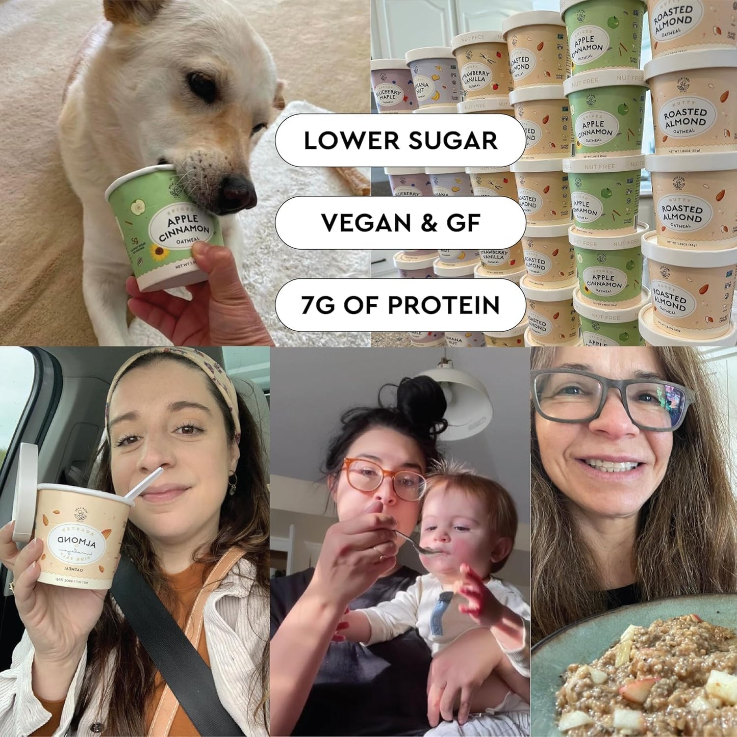 Mylk Labs Blueberry Maple Protein Oatmeal Cups, Whole Grain, Low Sugar, High Fiber Breakfast with Superfoods, Quick & Easy, On the Go, Instant Oatmeal, Rolled Oats, Gluten Free, Vegan, Nut Free, 12 Pack