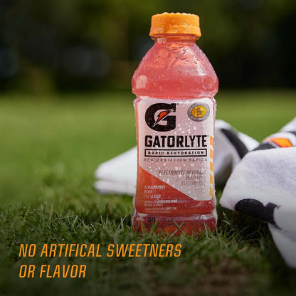 Gatorlyte Rapid Rehydration Electrolyte Drink, 3 Flavor Variety Pack, Specialized Blend of 5 Electrolytes, Lower Sugar, No Artificial Sweeteners, No Artificial Flavors, 20 fl oz Bottles (12 Pack)