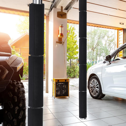 6 Pcs Basement Pole Padding 12 x 24 Inch Garage Hook-and-Loop Pad Fastener Anti Slip Fabric Metal Pole Protection Cover