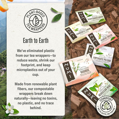 Numi Tea Organic Moroccan Mint Tea, 54 Herbal Tea Bags, Caffeine Free