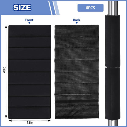 6 Pcs Basement Pole Padding 12 x 24 Inch Garage Hook-and-Loop Pad Fastener Anti Slip Fabric Metal Pole Protection Cover
