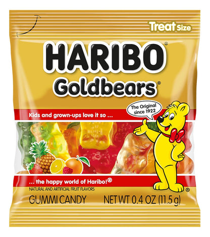 HARIBO Goldbears, Gummi Candy, 22.8 oz Tub (54 Packs) Assorted Flavors
