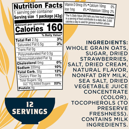 Quaker Express Cups, Strawberry & Cream, 12 Count
