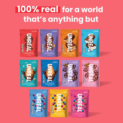 UNREAL Dark Chocolate Peanut Butter Cups (40 Individually Wrapped Cups) | Vegan, 5g Sugar | Gluten Free, Fair Trade, Non-GMO | .53oz each