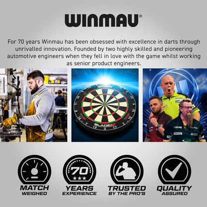 WINMAU Darts Blade 6 Triple Core Carbon Professional PDC Dartboard with Official Tournament Specifications | Endorsed by The PDC