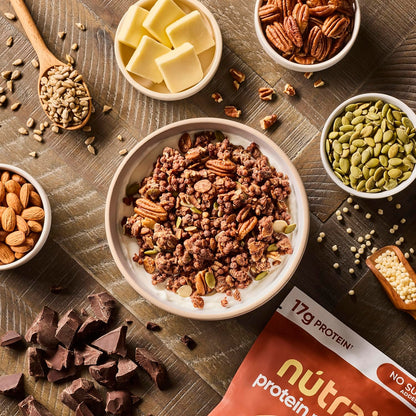 NuTrail 17g Protein Nut Granola Cereal, Variety Pack, No Sugar Added, Keto, Low Carb, Gluten Free, Grain Free, Healthy Breakfast 8 oz. 3 Count