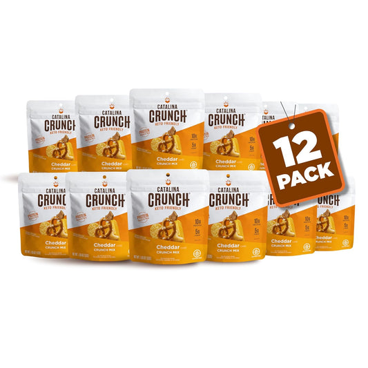 Catalina Crunch Mix Cheddar High Fiber Protein Snack Mix | Grab & Go, Low Carb, Protein Snacks, Keto Friendly 1.85 oz (Pack Of 12)