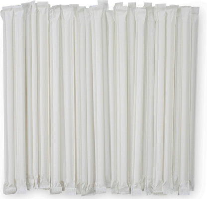 DuraHome Clear Plastic Straws Individually Wrapped 1000 Pack - 8 inch Drinking Straw, BPA Free - Restaurant Style Disposable Straws 0.24" Wide, Bulk Set