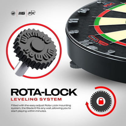WINMAU Darts Blade 6 Triple Core Carbon Professional PDC Dartboard with Official Tournament Specifications | Endorsed by The PDC
