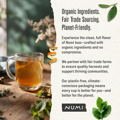 Numi Tea Organic Moroccan Mint Tea, 54 Herbal Tea Bags, Caffeine Free
