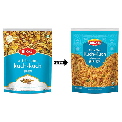 Bikaji Kuch Kuch All In One Mixture 35.27 oz (1kg), Authentic Indian Farsan, Crunchy Blend of Gram Flour Noodles, Pulses, Cornflakes, Nuts & Raisins, Traditional Recipe, Perfect for Tea-Time Snack