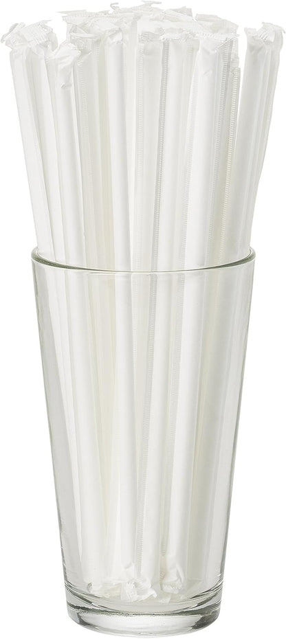 DuraHome Clear Plastic Straws Individually Wrapped 1000 Pack - 8 inch Drinking Straw, BPA Free - Restaurant Style Disposable Straws 0.24" Wide, Bulk Set